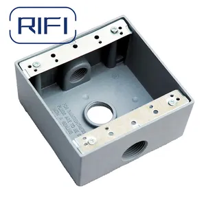 Two Gang Weatherproof Box  3 Hole